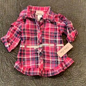 Little Lass plaid pink top